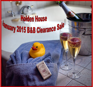 Take advantage of a post-holiday special, sure to help you start the New Year right with the Holden House' 2nd night 1/2 price Clearance Sale!